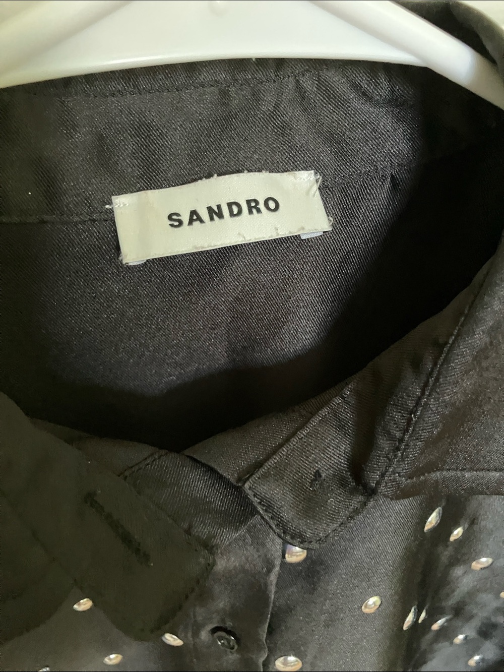 Sandro Black Crystal-Studded Cropped Jacket - Picture 3 of 6